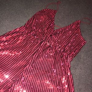 TOBI Red Sequin Romper